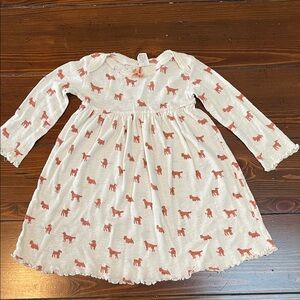 Kate Quinn Cream and Red Dog Print Casual Dress